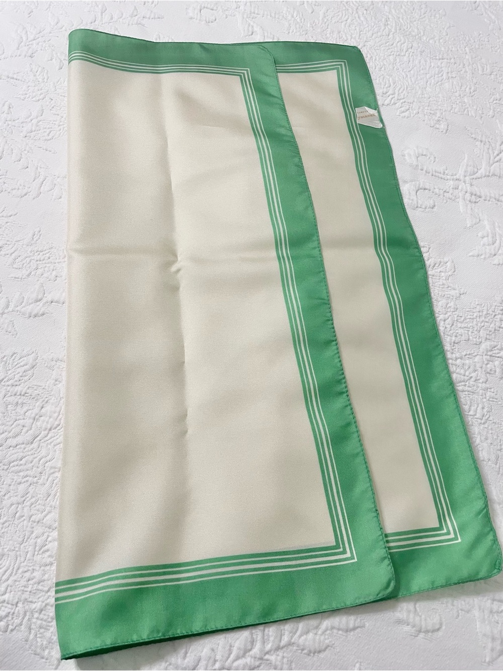 Green-Trim Scarf Trevira- Made in Italy
